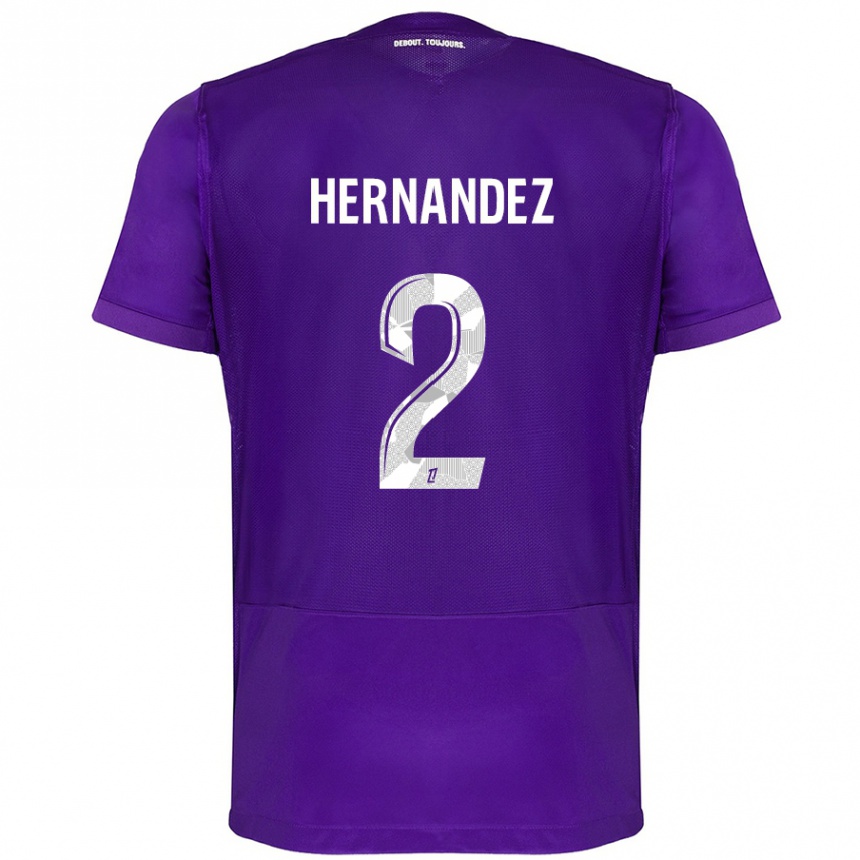 Niño Fútbol Camiseta Lucie Hernandez #2 Morado Blanco 1ª Equipación 2024/25 Argentina