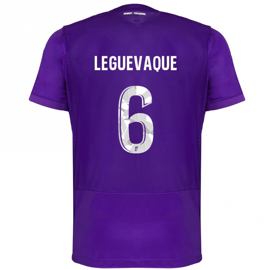 Niño Fútbol Camiseta Laurie Leguevaque #6 Morado Blanco 1ª Equipación 2024/25 Argentina