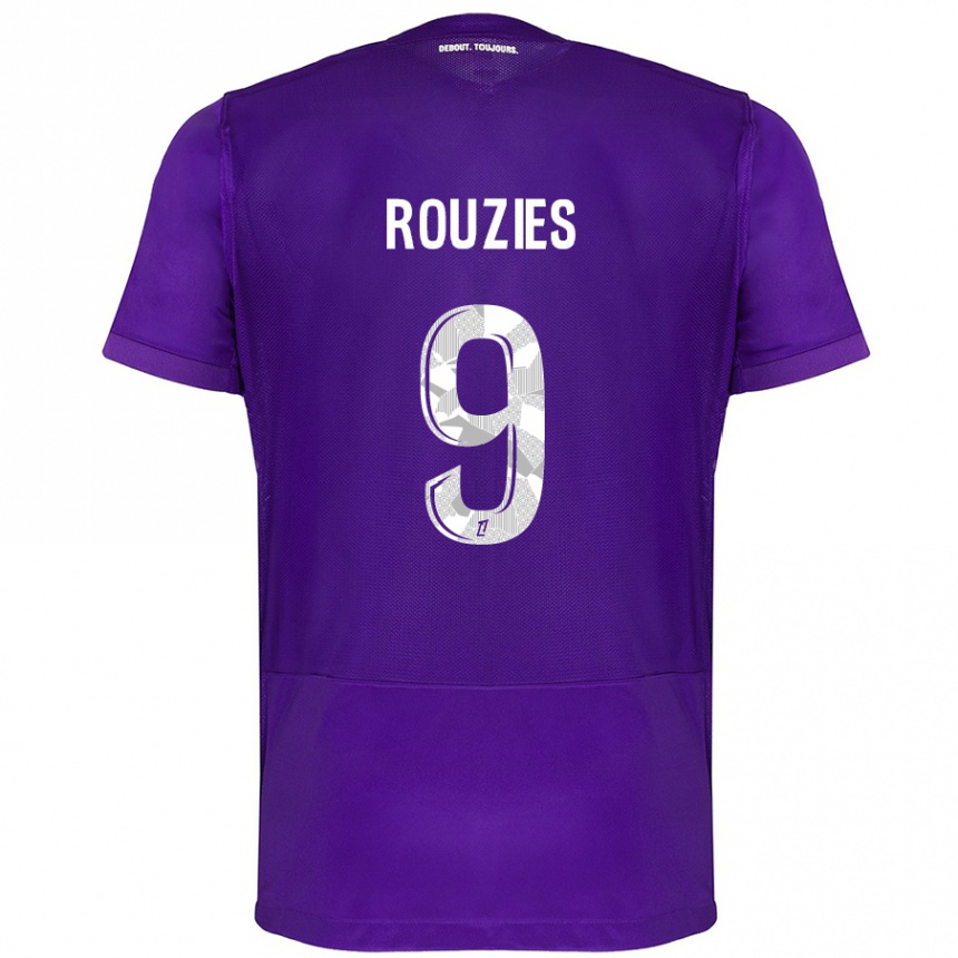 Niño Fútbol Camiseta Manon Rouzies #9 Morado Blanco 1ª Equipación 2024/25 Argentina