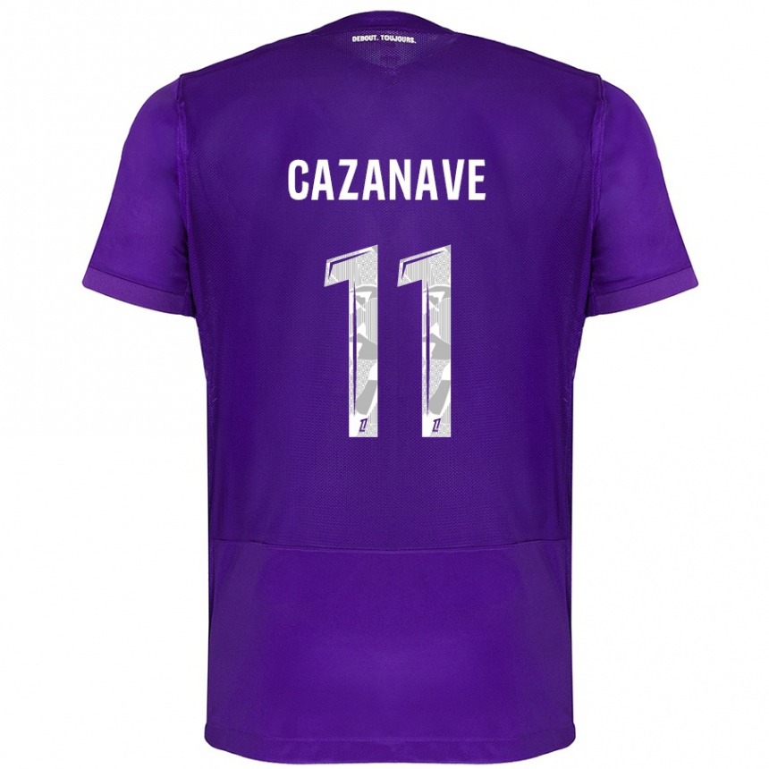 Niño Fútbol Camiseta Julie Cazanave #11 Morado Blanco 1ª Equipación 2024/25 Argentina