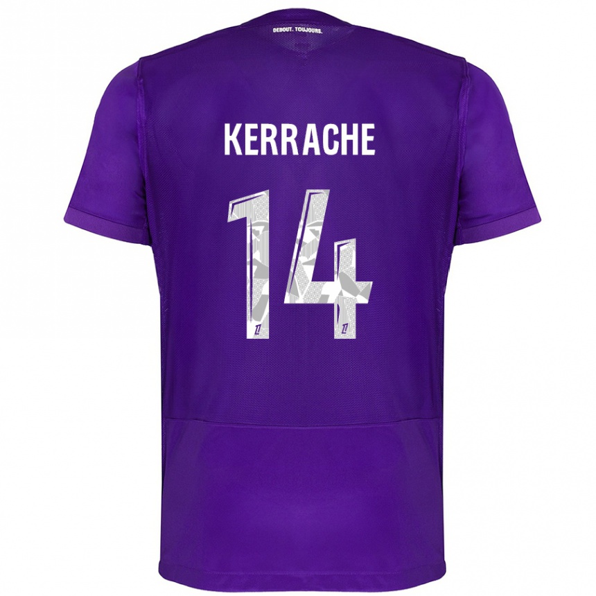 Niño Fútbol Camiseta Marina Kerrache #14 Morado Blanco 1ª Equipación 2024/25 Argentina