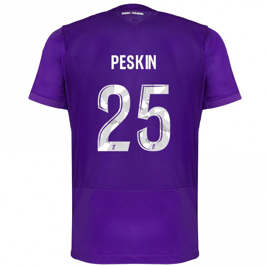 Niño Fútbol Camiseta Kelso Peskin #25 Morado Blanco 1ª Equipación 2024/25 Argentina