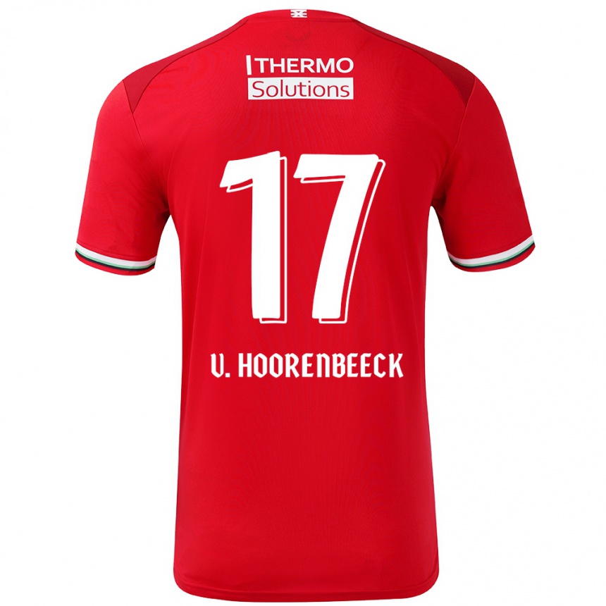 Niño Fútbol Camiseta Alec Van Hoorenbeeck #17 Rojo Blanco 1ª Equipación 2024/25 Argentina