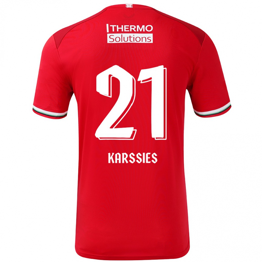 Niño Fútbol Camiseta Sam Karssies #21 Rojo Blanco 1ª Equipación 2024/25 Argentina