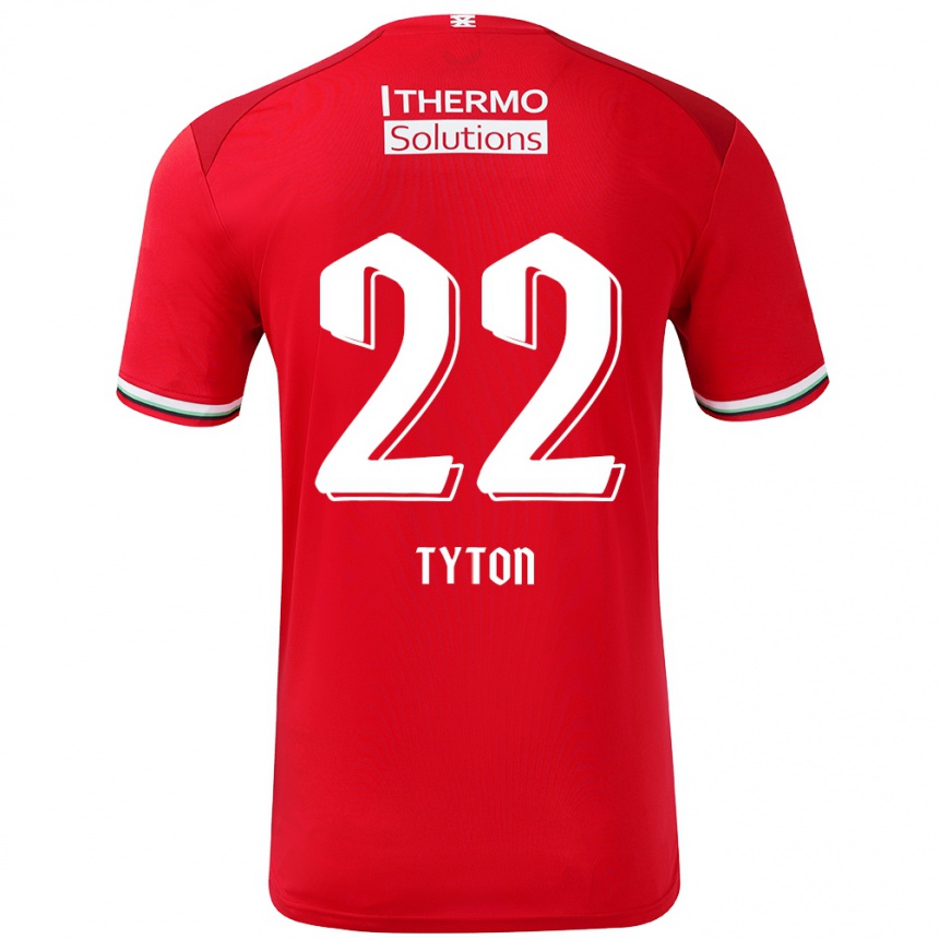 Niño Fútbol Camiseta Przemyslaw Tyton #22 Rojo Blanco 1ª Equipación 2024/25 Argentina