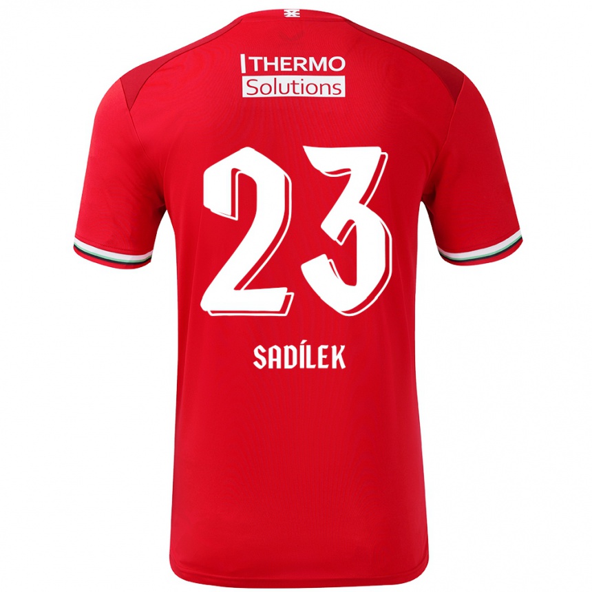 Niño Fútbol Camiseta Michal Sadilek #23 Rojo Blanco 1ª Equipación 2024/25 Argentina