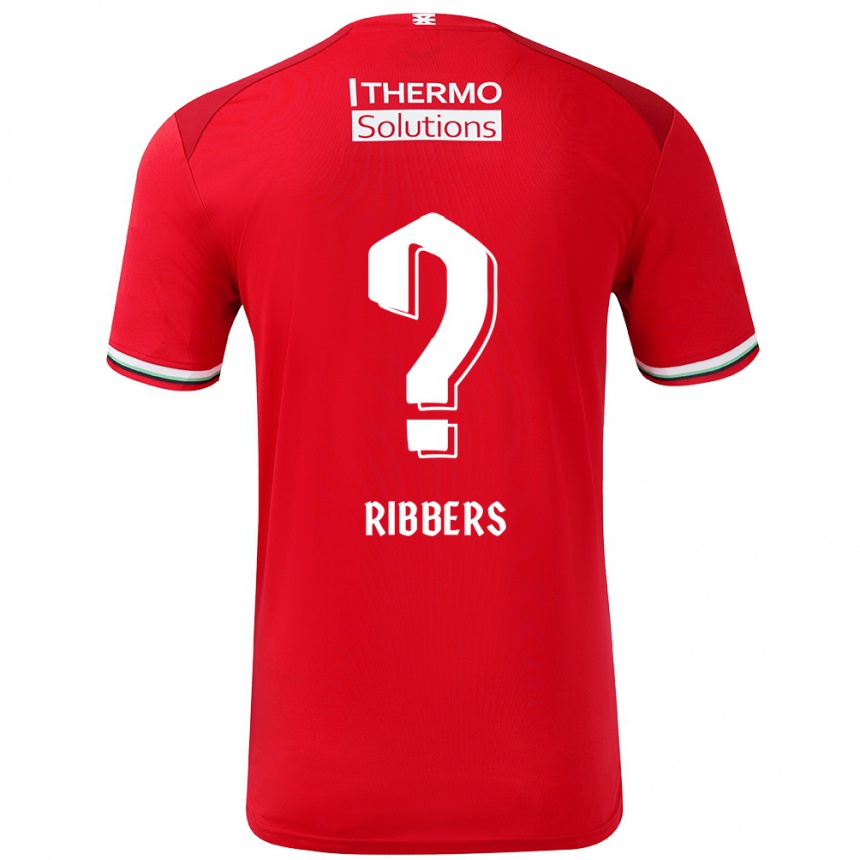 Niño Fútbol Camiseta Jort Ribbers #0 Rojo Blanco 1ª Equipación 2024/25 Argentina