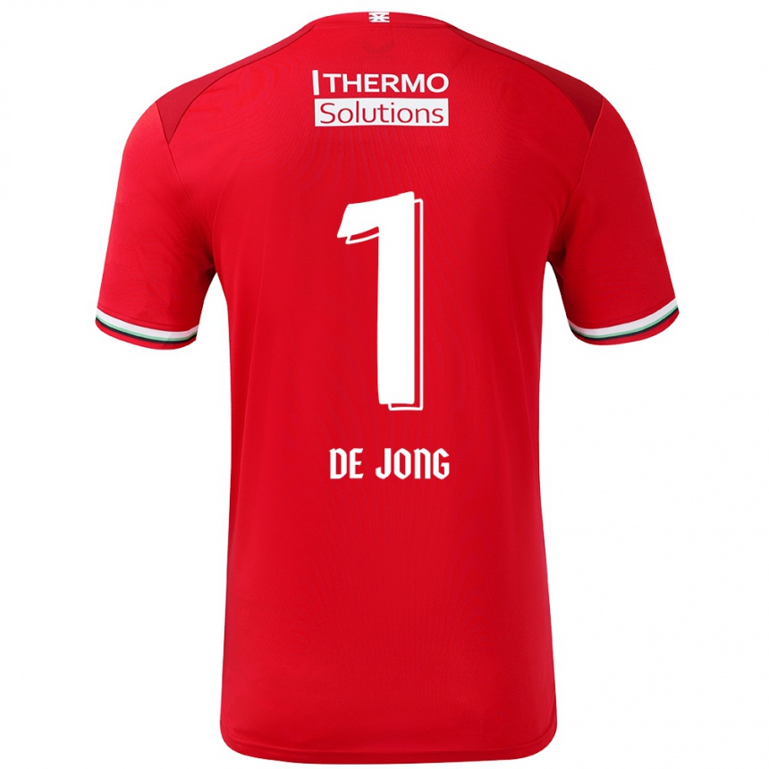 Niño Fútbol Camiseta Daniëlle De Jong #1 Rojo Blanco 1ª Equipación 2024/25 Argentina