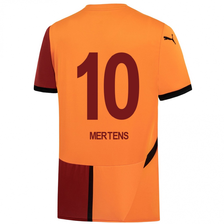 Niño Fútbol Camiseta Dries Mertens #10 Amarillo Rojo 1ª Equipación 2024/25 Argentina