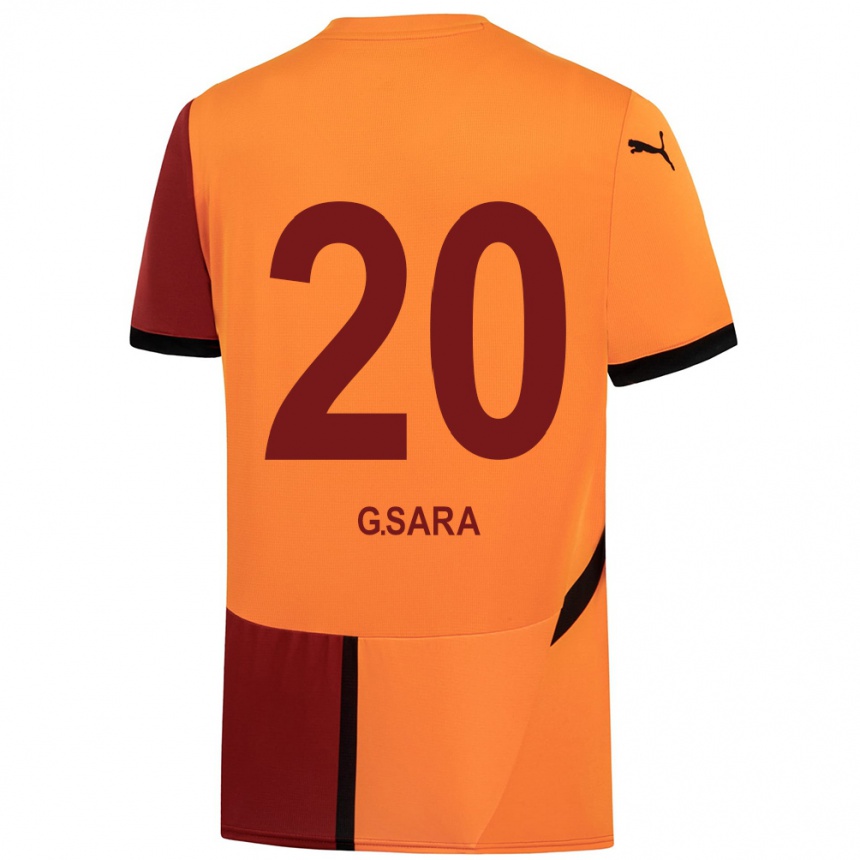 Niño Fútbol Camiseta Gabriel Sara #20 Amarillo Rojo 1ª Equipación 2024/25 Argentina