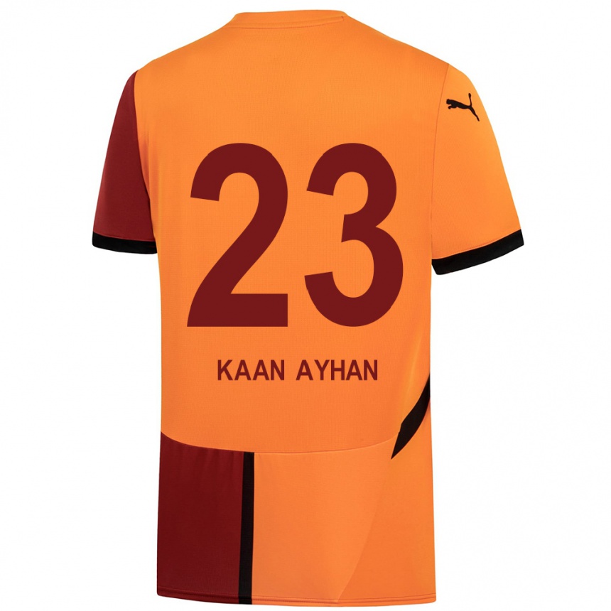 Niño Fútbol Camiseta Kaan Ayhan #23 Amarillo Rojo 1ª Equipación 2024/25 Argentina