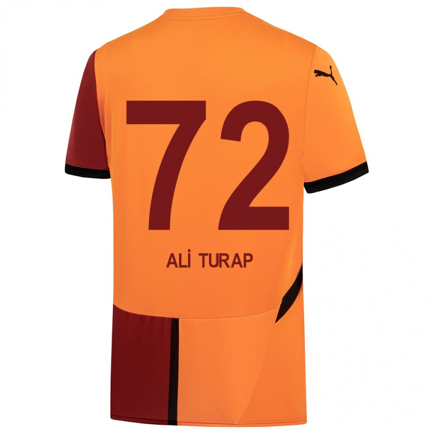 Niño Fútbol Camiseta Ali Turap Bülbül #72 Amarillo Rojo 1ª Equipación 2024/25 Argentina