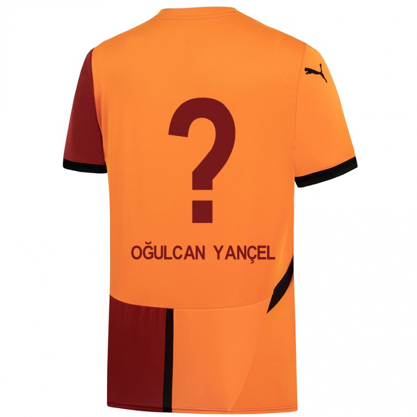 Niño Fútbol Camiseta Necati Oğulcan Yançel #0 Amarillo Rojo 1ª Equipación 2024/25 Argentina