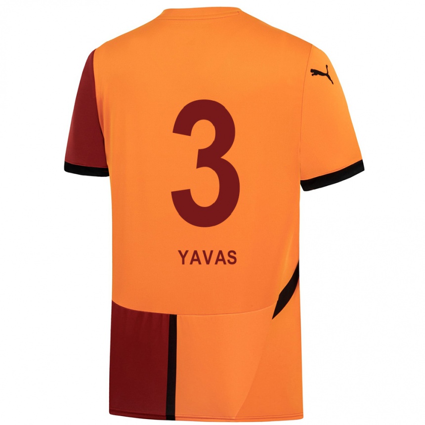 Niño Fútbol Camiseta Arda Yavas #3 Amarillo Rojo 1ª Equipación 2024/25 Argentina