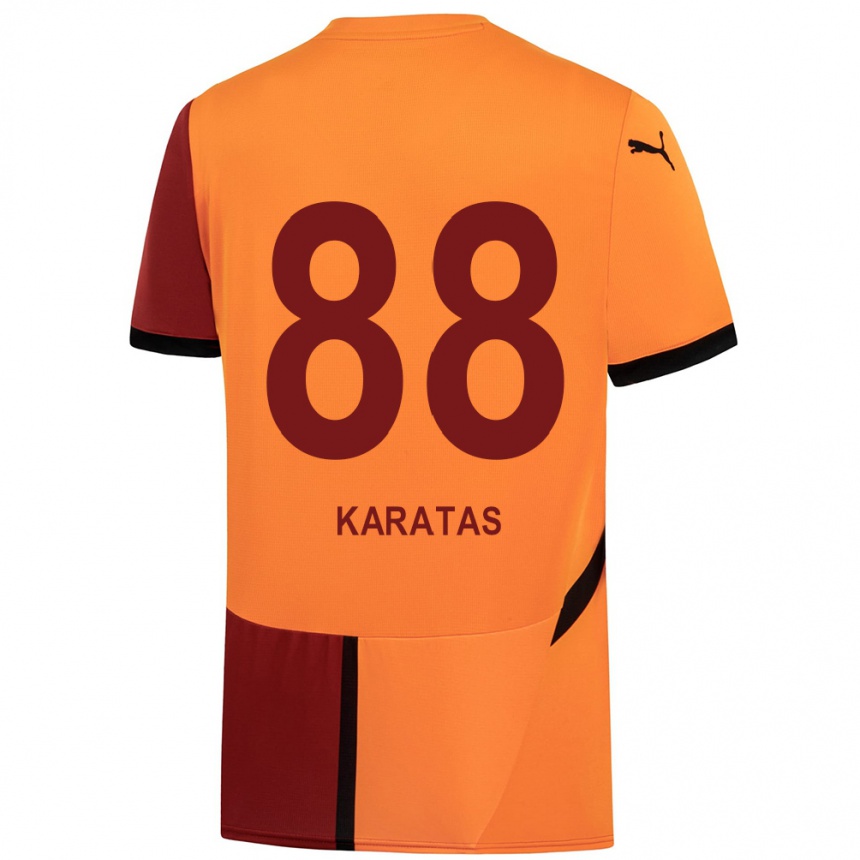 Niño Fútbol Camiseta Kazımcan Karataş #88 Amarillo Rojo 1ª Equipación 2024/25 Argentina