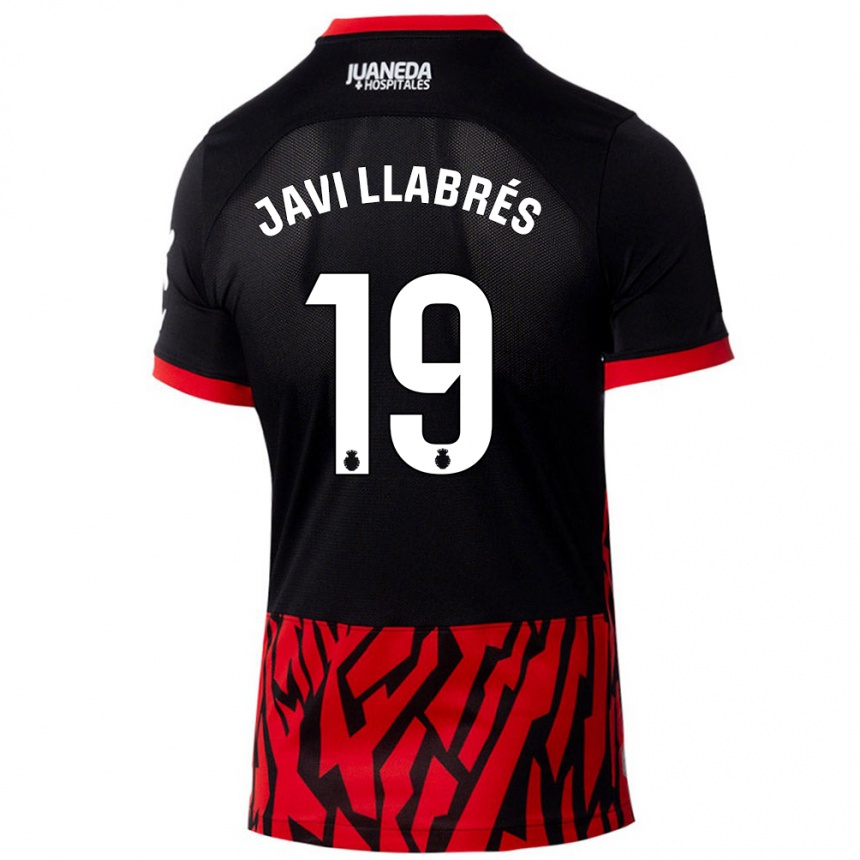 Niño Fútbol Camiseta Javi Llabrés #19 Negro Rojo 1ª Equipación 2024/25 Argentina