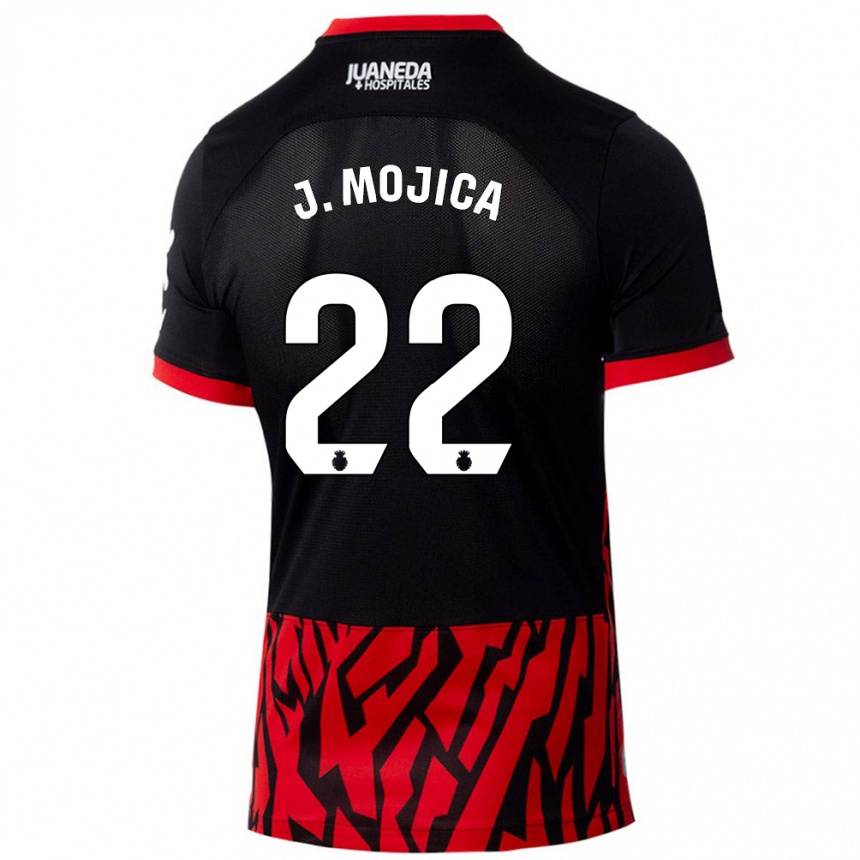 Niño Fútbol Camiseta Johan Mojica #22 Negro Rojo 1ª Equipación 2024/25 Argentina