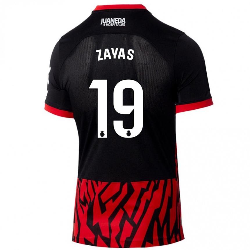 Niño Fútbol Camiseta Yosmel Zayas #19 Negro Rojo 1ª Equipación 2024/25 Argentina