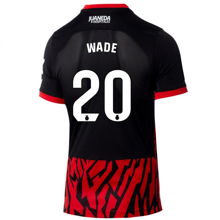 Niño Fútbol Camiseta Sebas Wade #20 Negro Rojo 1ª Equipación 2024/25 Argentina