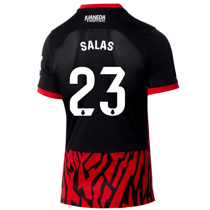 Niño Fútbol Camiseta Jan Salas #23 Negro Rojo 1ª Equipación 2024/25 Argentina