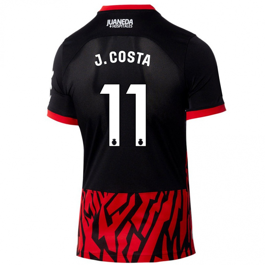 Niño Fútbol Camiseta Jaume Costa #11 Negro Rojo 1ª Equipación 2024/25 Argentina