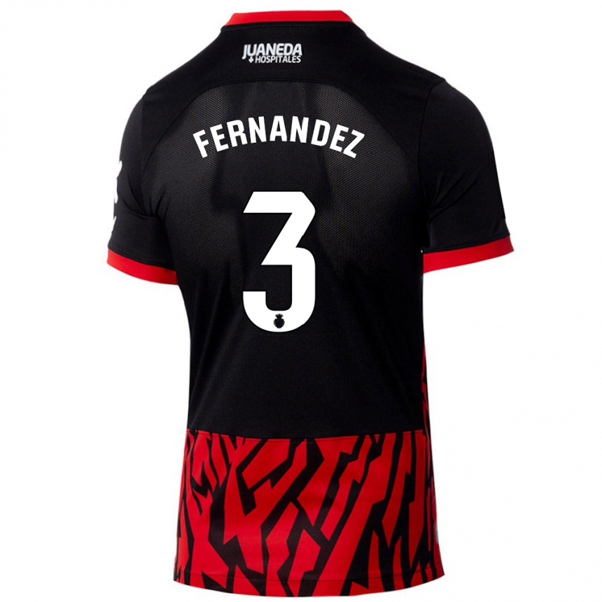 Niño Fútbol Camiseta Marcos Fernández #3 Negro Rojo 1ª Equipación 2024/25 Argentina