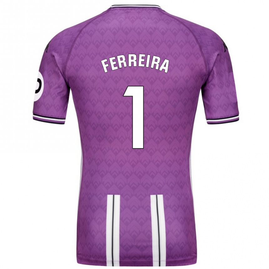 Niño Fútbol Camiseta André Ferreira #1 Púrpura Blanco 1ª Equipación 2024/25 Argentina