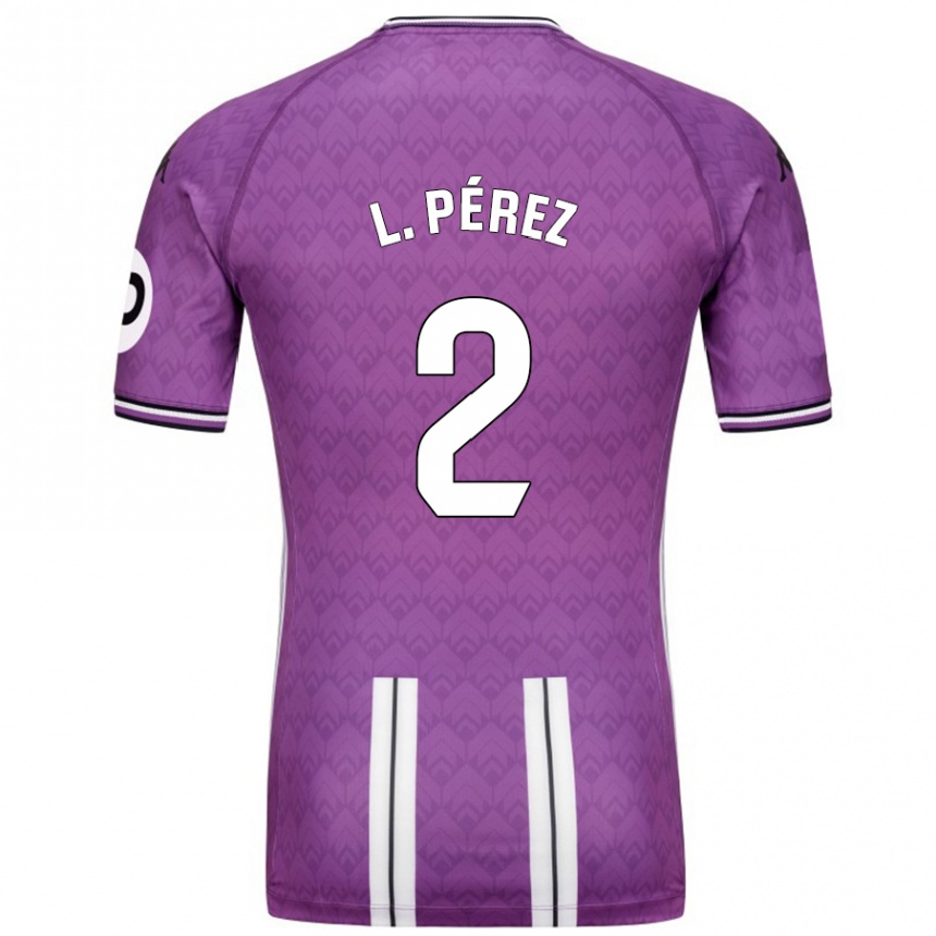 Niño Fútbol Camiseta Luis Pérez #2 Púrpura Blanco 1ª Equipación 2024/25 Argentina