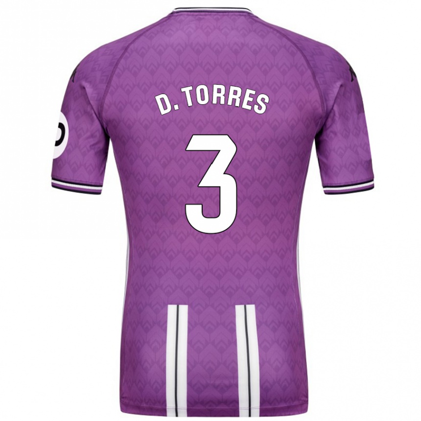 Niño Fútbol Camiseta David Torres #3 Púrpura Blanco 1ª Equipación 2024/25 Argentina