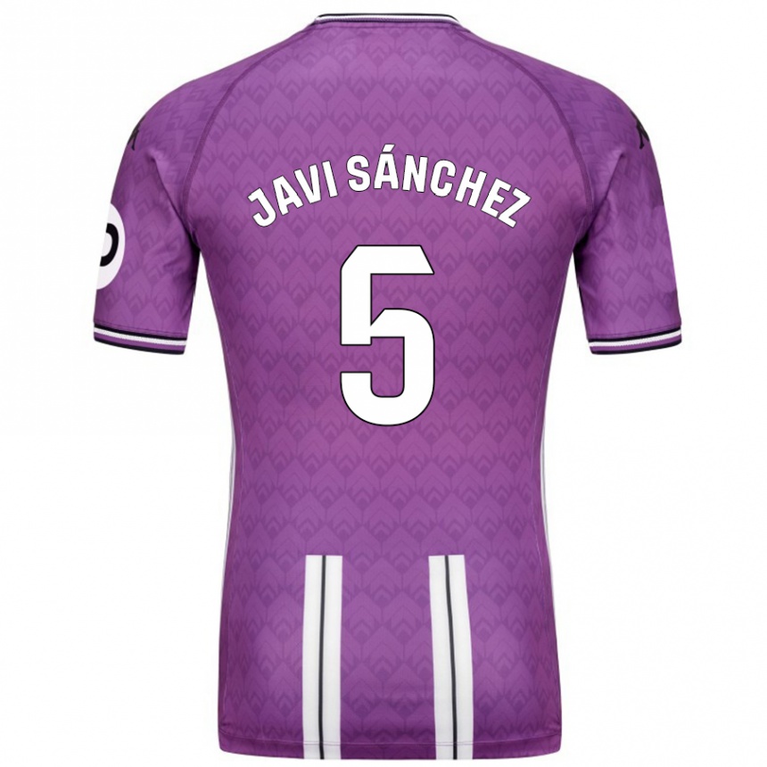 Niño Fútbol Camiseta Javi Sánchez #5 Púrpura Blanco 1ª Equipación 2024/25 Argentina