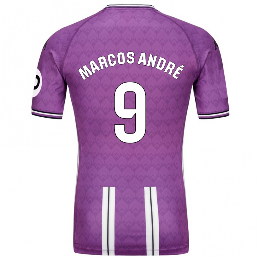 Niño Fútbol Camiseta Marcos André #9 Púrpura Blanco 1ª Equipación 2024/25 Argentina