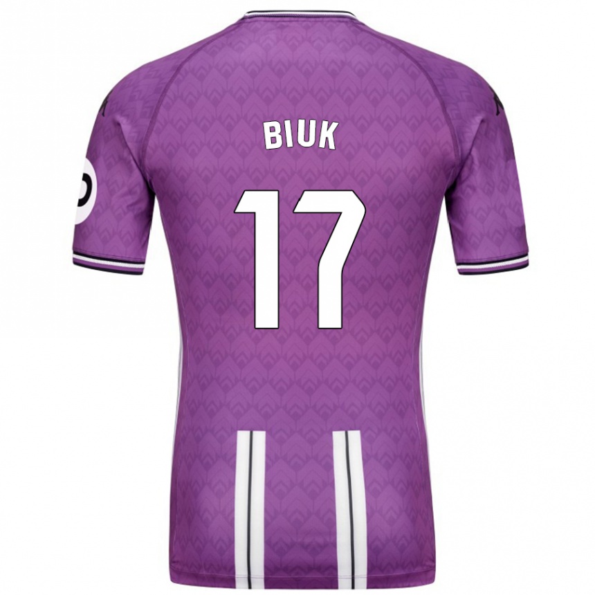 Niño Fútbol Camiseta Stipe Biuk #17 Púrpura Blanco 1ª Equipación 2024/25 Argentina