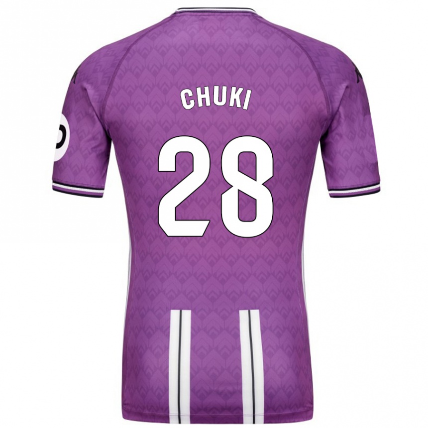 Niño Fútbol Camiseta Chuki #28 Púrpura Blanco 1ª Equipación 2024/25 Argentina