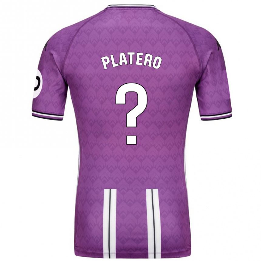 Niño Fútbol Camiseta Miguel Platero #0 Púrpura Blanco 1ª Equipación 2024/25 Argentina