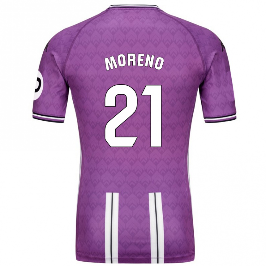 Niño Fútbol Camiseta Xavi Moreno #21 Púrpura Blanco 1ª Equipación 2024/25 Argentina