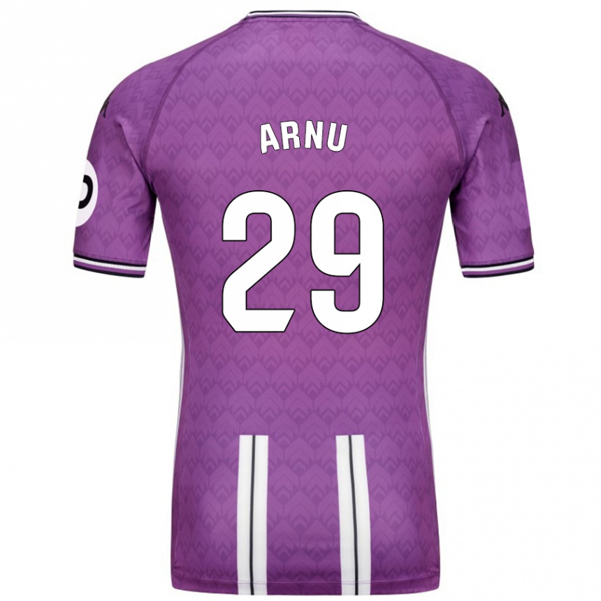 Niño Fútbol Camiseta Adrián Arnu #29 Púrpura Blanco 1ª Equipación 2024/25 Argentina