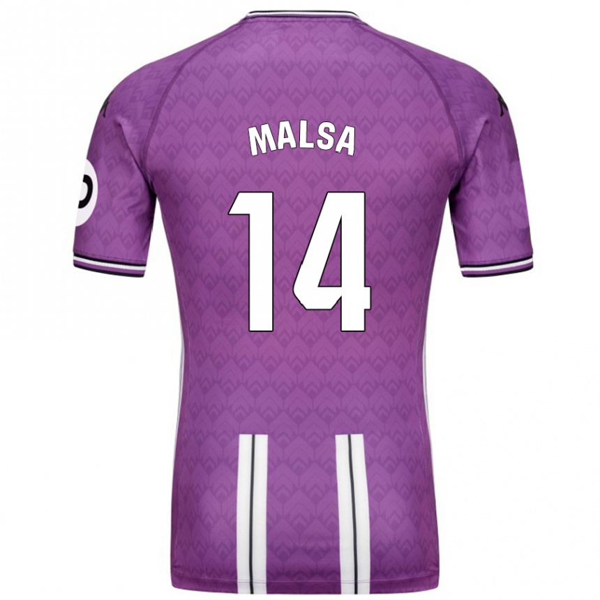 Niño Fútbol Camiseta Mickaël Malsa #14 Púrpura Blanco 1ª Equipación 2024/25 Argentina