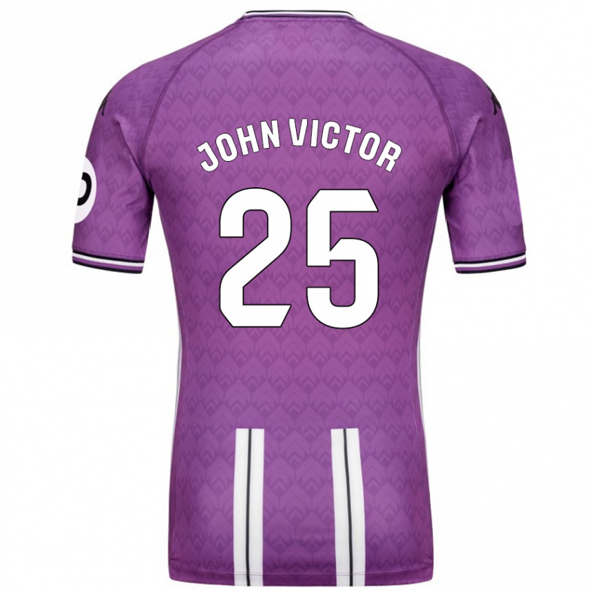 Niño Fútbol Camiseta John Victor #25 Púrpura Blanco 1ª Equipación 2024/25 Argentina