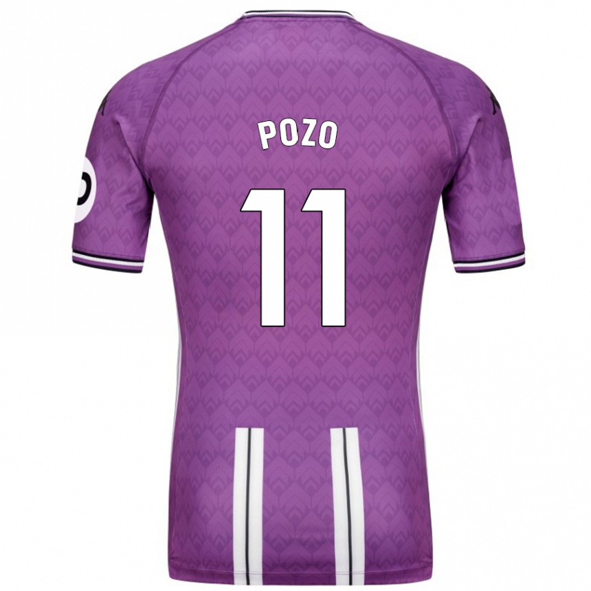 Niño Fútbol Camiseta Manuel Pozo #11 Púrpura Blanco 1ª Equipación 2024/25 Argentina