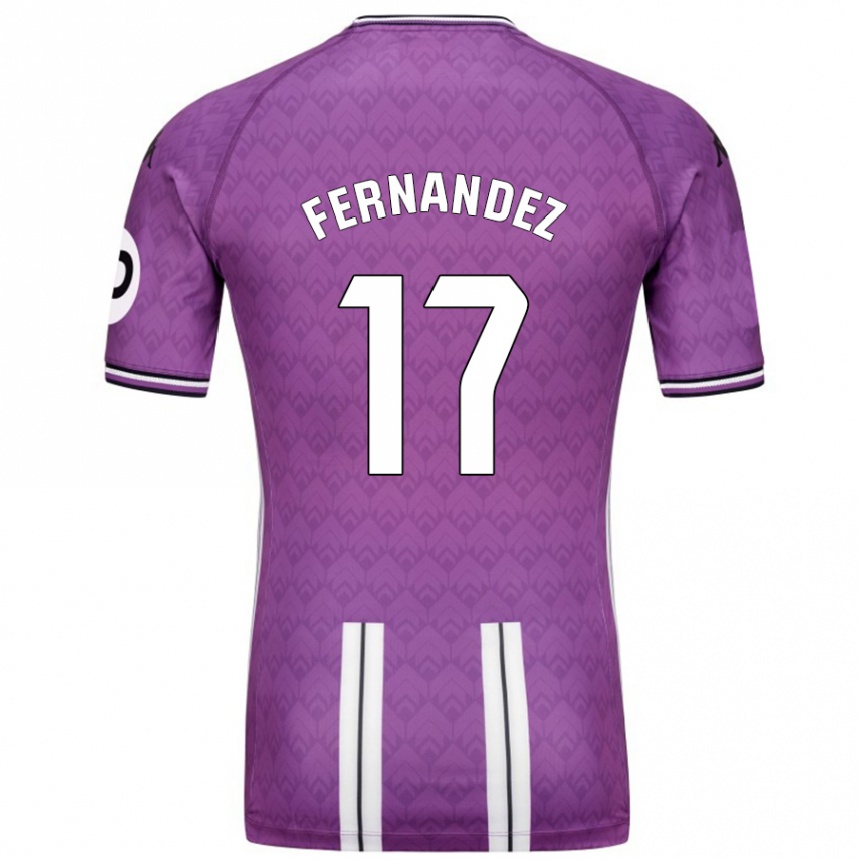 Niño Fútbol Camiseta Dani Fernández #17 Púrpura Blanco 1ª Equipación 2024/25 Argentina