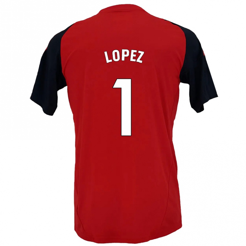 Niño Fútbol Camiseta Luis López #1 Rojo Negro 1ª Equipación 2024/25 Argentina