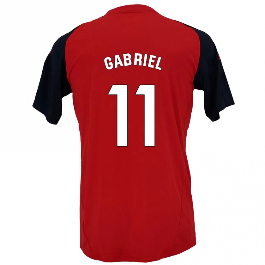 Niño Fútbol Camiseta Sergio Gabriel #11 Rojo Negro 1ª Equipación 2024/25 Argentina