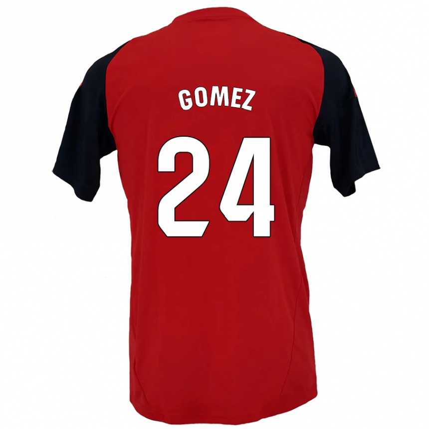 Niño Fútbol Camiseta Jonathan Gómez #24 Rojo Negro 1ª Equipación 2024/25 Argentina