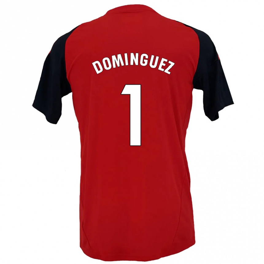 Niño Fútbol Camiseta Iago Domínguez #1 Rojo Negro 1ª Equipación 2024/25 Argentina