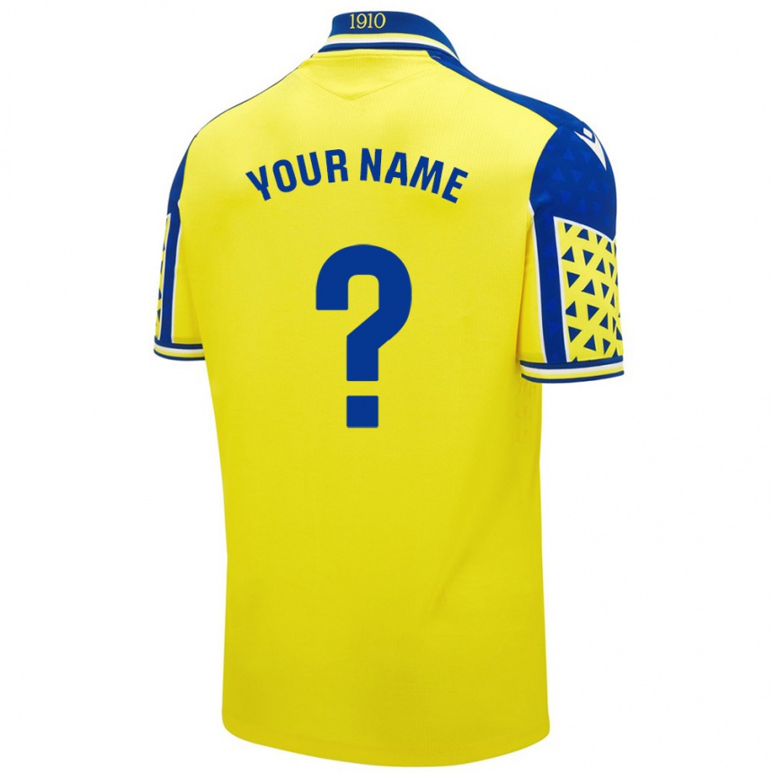 Niño Fútbol Camiseta Su Nombre #0 Amarillo Azul 1ª Equipación 2024/25 Argentina