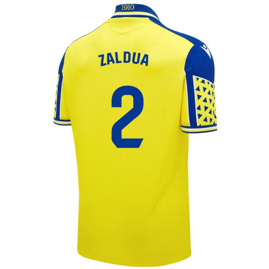 Niño Fútbol Camiseta Joseba Zaldua #2 Amarillo Azul 1ª Equipación 2024/25 Argentina