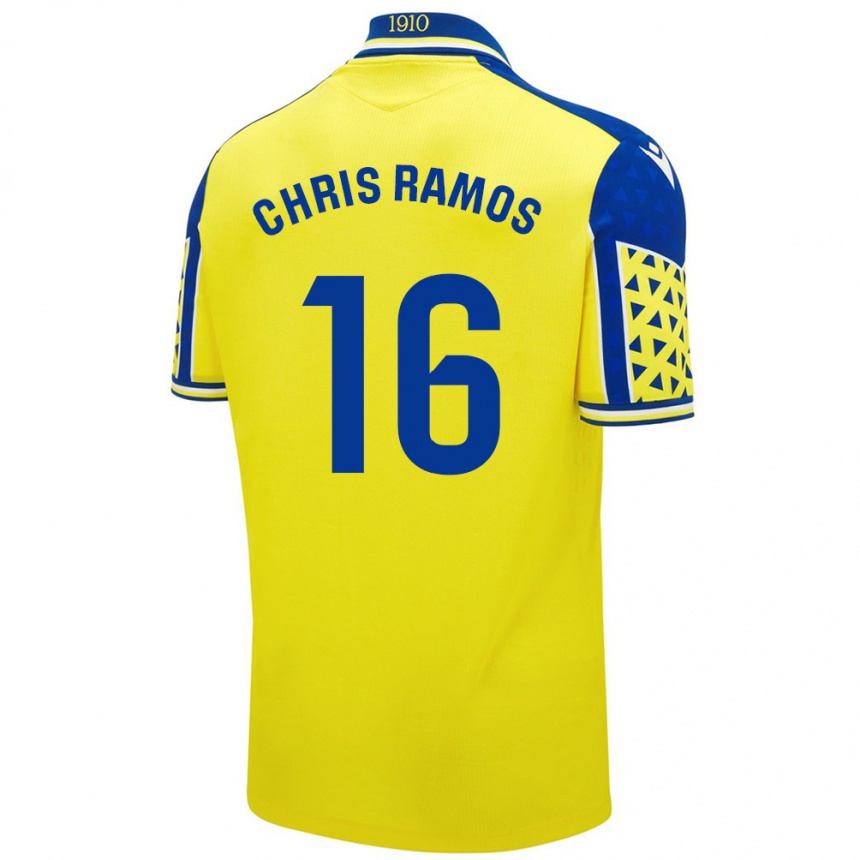 Niño Fútbol Camiseta Chris Ramos #16 Amarillo Azul 1ª Equipación 2024/25 Argentina