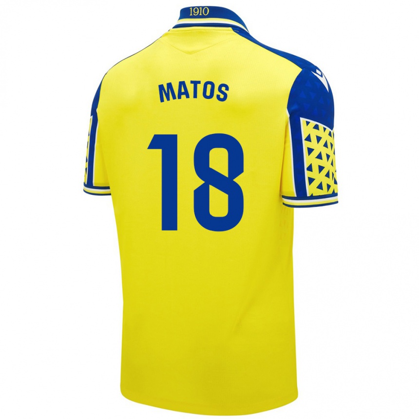 Niño Fútbol Camiseta José Matos #18 Amarillo Azul 1ª Equipación 2024/25 Argentina