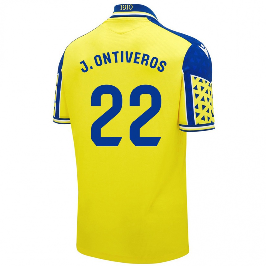 Niño Fútbol Camiseta Javi Ontiveros #22 Amarillo Azul 1ª Equipación 2024/25 Argentina