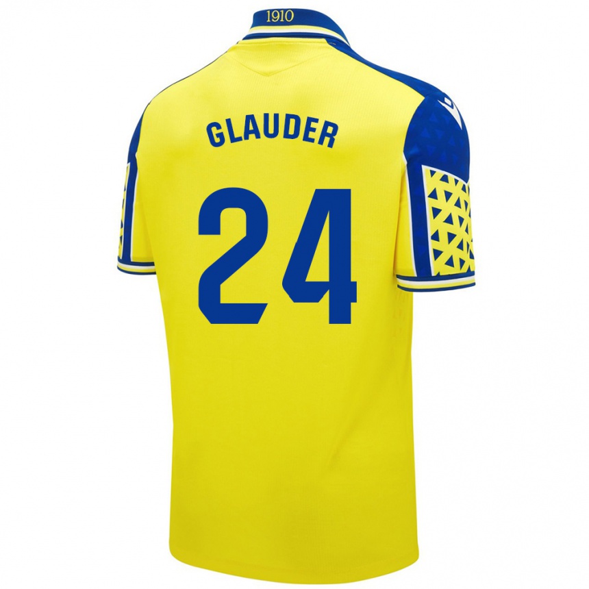 Niño Fútbol Camiseta Cristian Glauder #24 Amarillo Azul 1ª Equipación 2024/25 Argentina